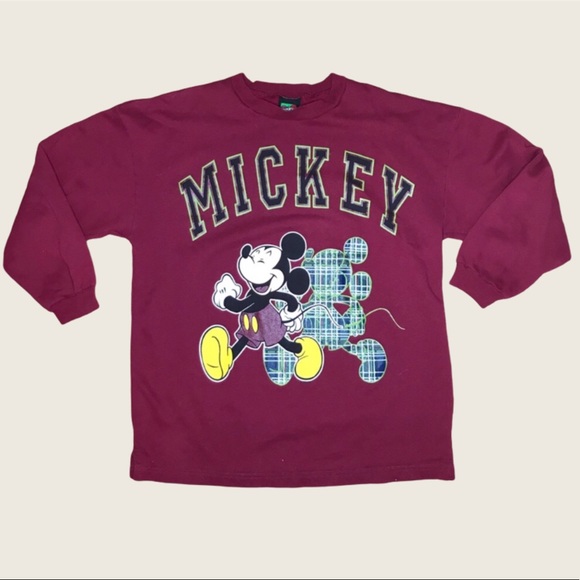 Sweaters - Vintage Disney Mickey Mouse Crewneck Plaid Sweater